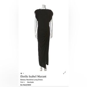 Isabel Marant Etoile never worn Black linen bateau Maxi Dress